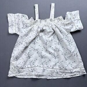 Love Notes Cold Shoulder‎ Embroidered Blouse Size M